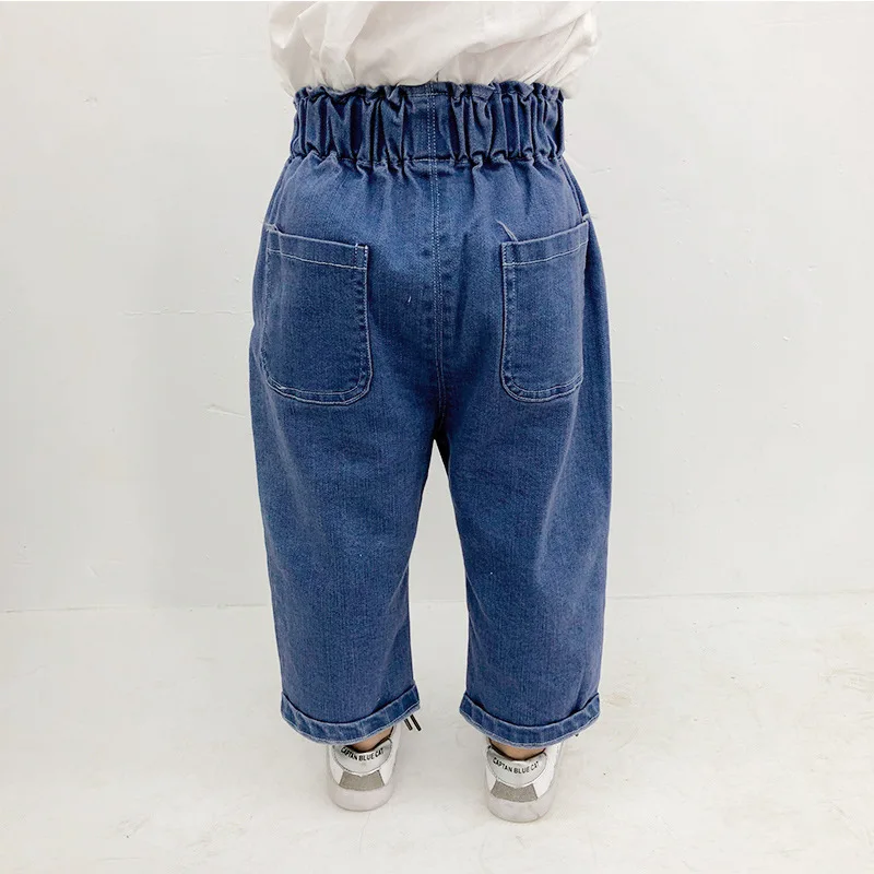 Корейский стиль весна осень Модные свободные джинсы с тремя пуговицами для