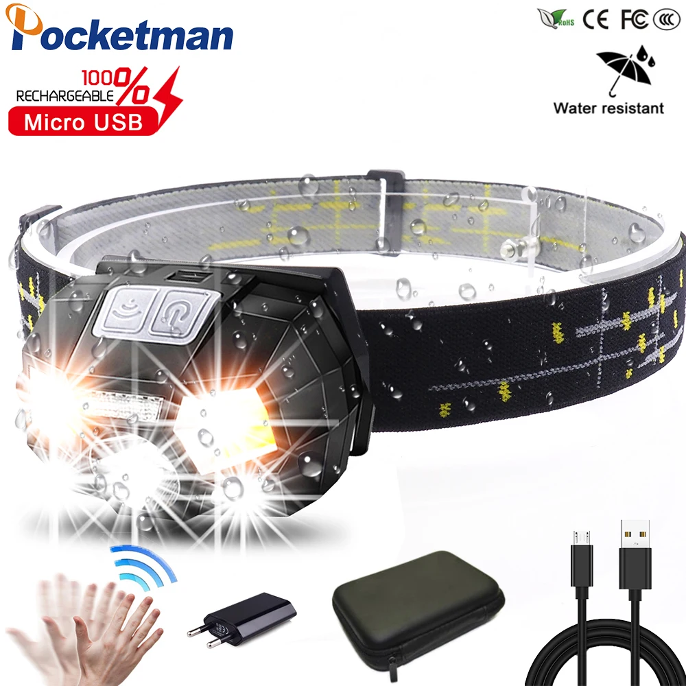 Powerfull Super Bright LED Headlamp Rechargeable Body Motion Sensor Headlight Camping Flashlight Head Light Torch Lamp With USB
Powerfull Super Bright LED Headlamp Rechargeable Body Motion Sensor Headlight Camping Flashlight Head Light Torch Lamp With USB