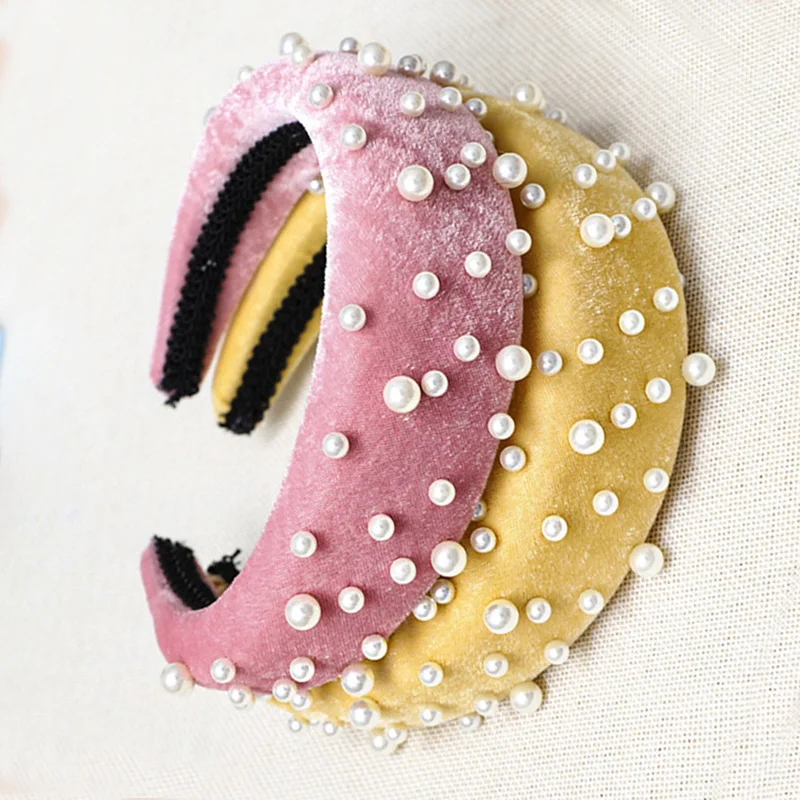 Handmade Thick Spong Hairband Korean Velvet Headband with Pearl Women Headwear Girls Hair Hoop Fashion Hair Accessories
Handmade Thick Spong Hairband Korean Velvet Headband with Pearl Women Headwear Girls Hair Hoop Fashion Hair Accessories
