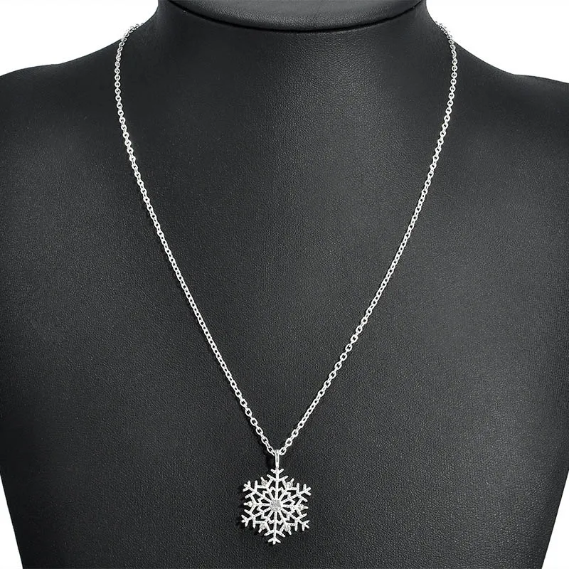 Модное ожерелье с подвеской в виде снежинок рождественское для женщин и девушек