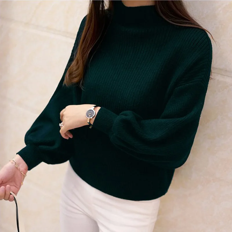 Nice Womens Sweaters Lantern Sleeve Pullover Long Sleeve Pure Color Stand Collar Joker Lantern SleevePure Cotton Keep Warm
Nice Womens Sweaters Lantern Sleeve Pullover Long Sleeve Pure Color Stand Collar Joker Lantern SleevePure Cotton Keep Warm