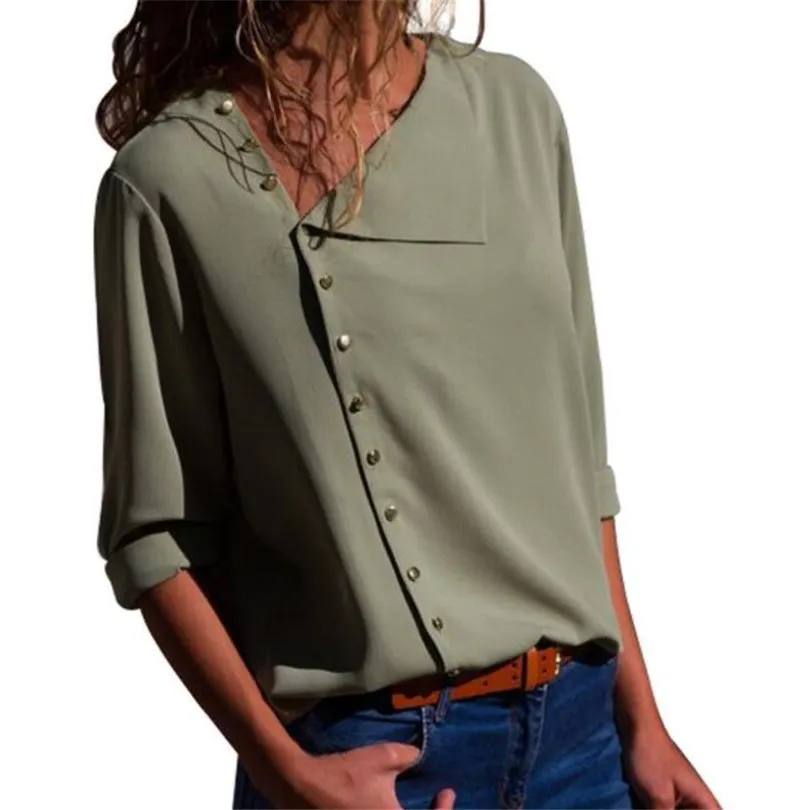 CHSDCSI Summer Office Blusas Button Tops Work Wear Blouse Long Sleeve V-Neck Elegant Ladies Shirts Spring
CHSDCSI Summer Office Blusas Button Tops Work Wear Blouse Long Sleeve V-Neck Elegant Ladies Shirts Spring