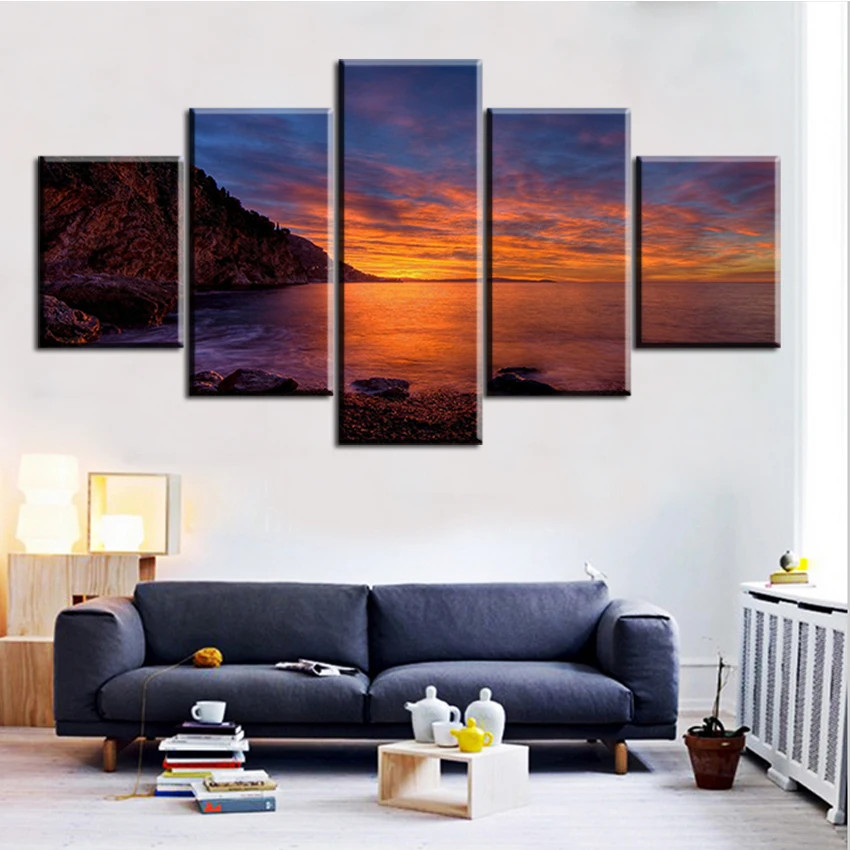 5 pc Set beautiful-sunset-over-the-rocky-shore NO FRAME Oil Painting Canvas Prints Wall Art Pictures For Living Room Decorations
5 pc Set beautiful-sunset-over-the-rocky-shore NO FRAME Oil Painting Canvas Prints Wall Art Pictures For Living Room Decorations