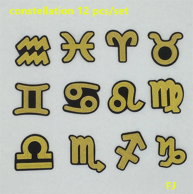 Free Shipping mixed 12 pcs/lot Constellation embroidered fabric patches FJ iron on patches
Free Shipping mixed 12 pcs/lot Constellation embroidered fabric patches FJ iron on patches