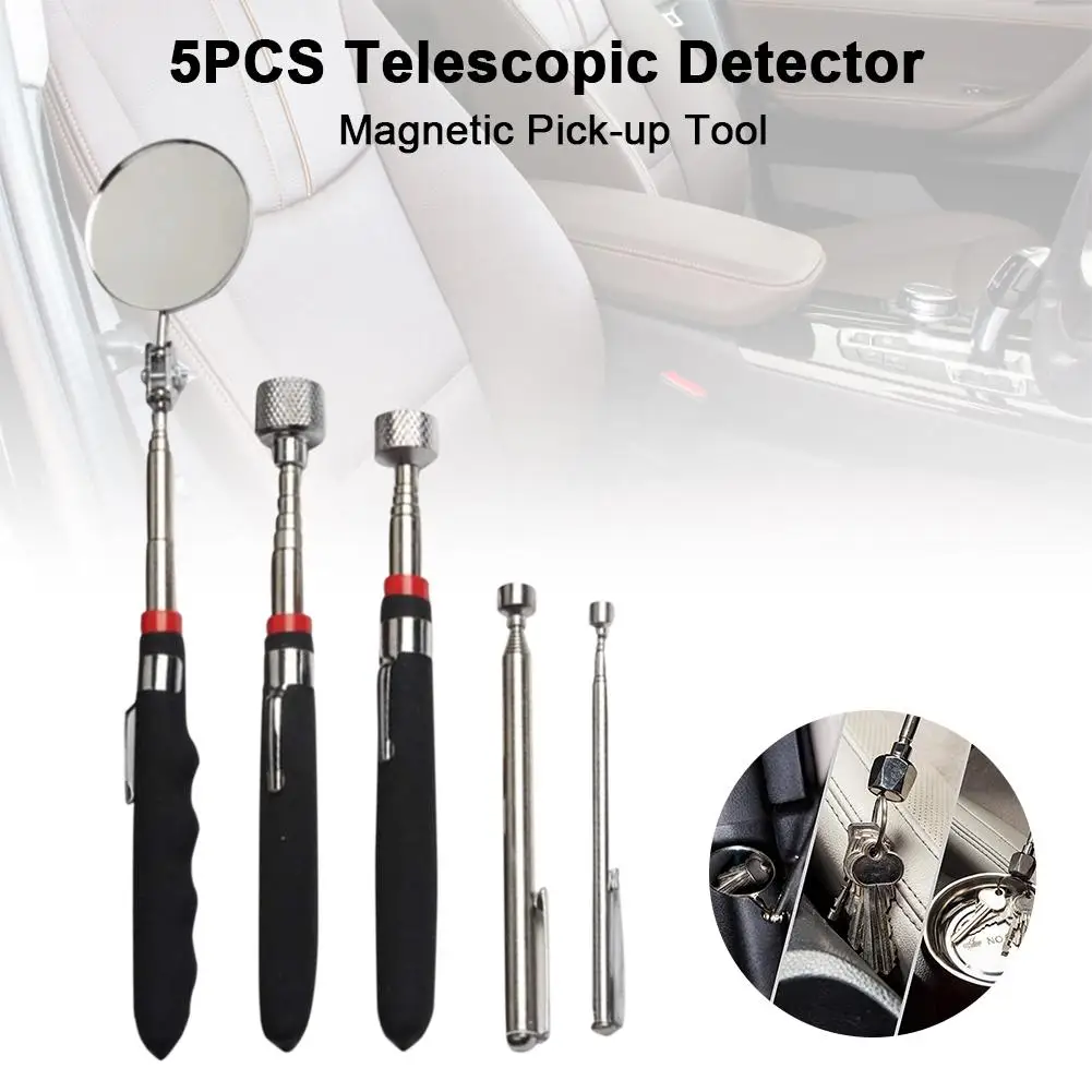 5Pcs Pick-up Tool Set Telescoping Inspection Mirror Magnetic Parts Tray Extendable Pickup Tool Car Repair Tools Accessories
5Pcs Pick-up Tool Set Telescoping Inspection Mirror Magnetic Parts Tray Extendable Pickup Tool Car Repair Tools Accessories