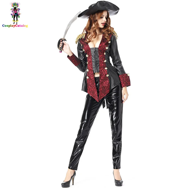 Sexy Halloween Women Pirates of the Caribbean Costume Leather PU Pirate Captain Costumes For Woman
Sexy Halloween Women Pirates of the Caribbean Costume Leather PU Pirate Captain Costumes For Woman