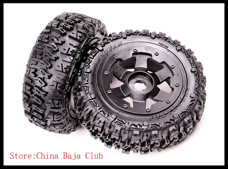 Полный комплект резиновых передних колесных шин для 1/5 HPI BAJA 5T Rovan King Motor | Игрушки и