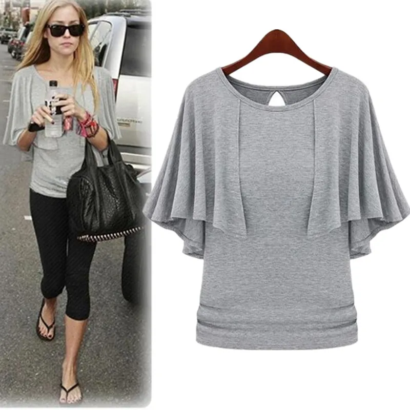 2022 New women fashion ruffles batwing sleeve t-shirts European modal Tops Shirts,black white gray shitrs
2022 New women fashion ruffles batwing sleeve t-shirts European modal Tops Shirts,black white gray shitrs