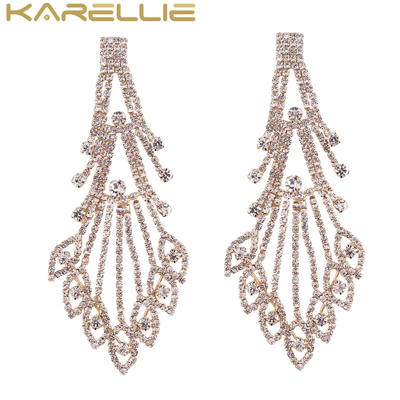 Karellie Новинка 2018 г. Модные Серьги Блестящий чешские заявление Boho Висячие серьги
