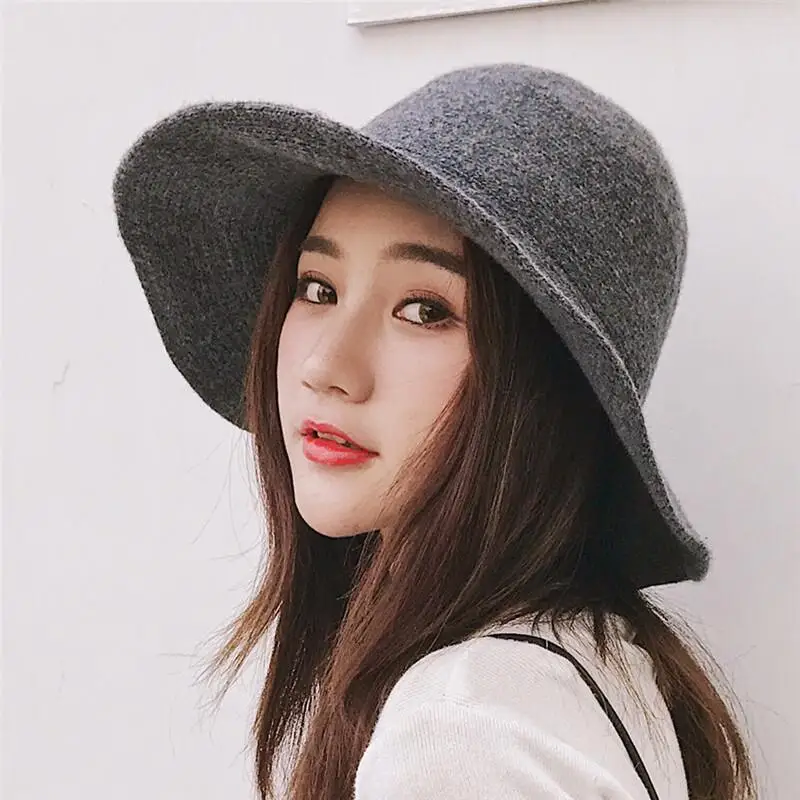 SUOGRY Panama Bucket Hat High Quality Women Wool Hat Warm Autumn Winter Knitted Hats for Women Ladies Solid Plain Wide Brim Hats
SUOGRY Panama Bucket Hat High Quality Women Wool Hat Warm Autumn Winter Knitted Hats for Women Ladies Solid Plain Wide Brim Hats