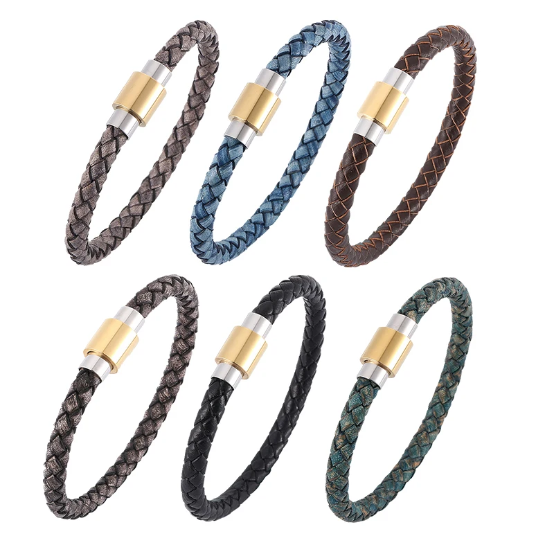 Vintage Men Women Leather Bracelet Charm Stainless Steel Magnetic Buckle Bangles Men's Jewelry Gift BB0326
Vintage Men Women Leather Bracelet Charm Stainless Steel Magnetic Buckle Bangles Men's Jewelry Gift BB0326