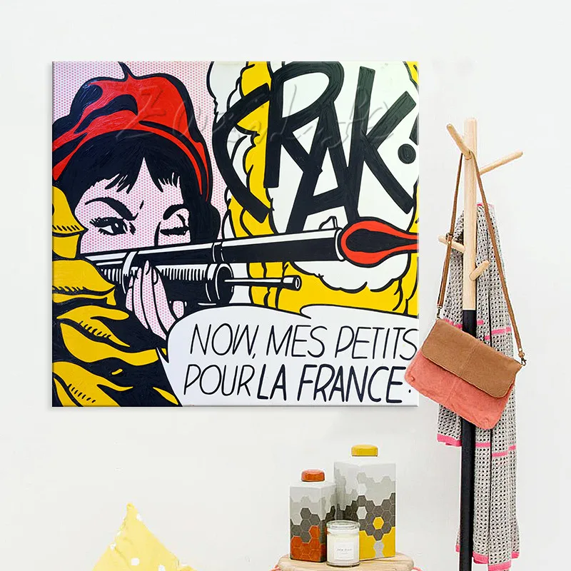 Lichtenstein Pop Art Cartoon Oil painting on canvas Hand-painted Wall Art Picture for living Room Andy Warhol home decor
Lichtenstein Pop Art Cartoon Oil painting on canvas Hand-painted Wall Art Picture for living Room Andy Warhol home decor