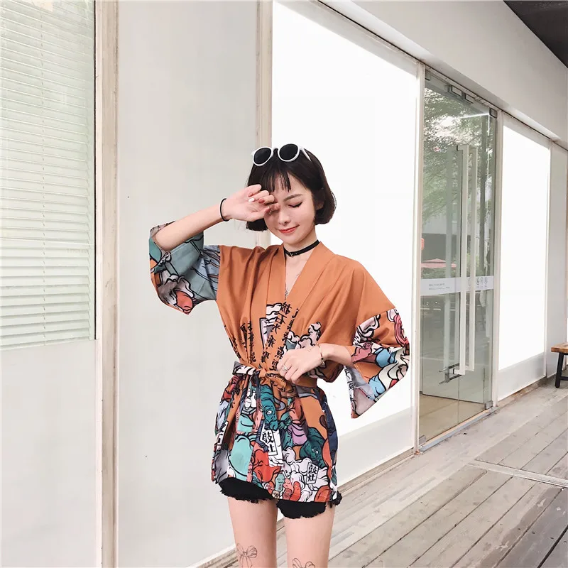 Кимоно женское пляжное юката кардиган рубашка лето 2019 | Одежда Азии и островов