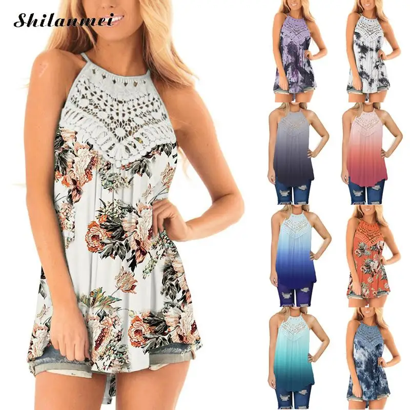 Elegant Womens Floral Print T Shirts High Neck Sleeveless Shirts Tops Ladies Summer Knitted Patchwork Tee Shirts For Women 2019
Elegant Womens Floral Print T Shirts High Neck Sleeveless Shirts Tops Ladies Summer Knitted Patchwork Tee Shirts For Women 2019