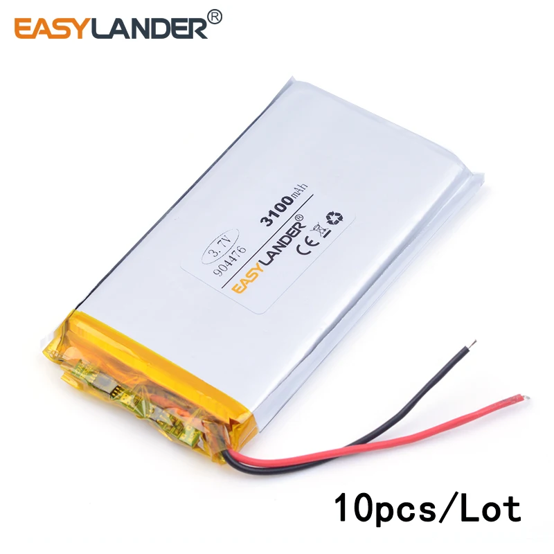 10pcs /Lot 904476 3100mah 3.7v lithium Li ion polymer rechargeable battery Pocket PC mobile power supply Tablet Pc Power mobile
10pcs /Lot 904476 3100mah 3.7v lithium Li ion polymer rechargeable battery Pocket PC mobile power supply Tablet Pc Power mobile