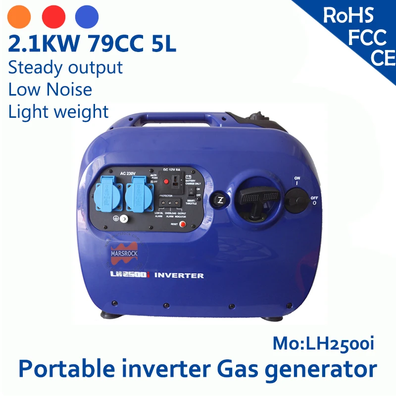 2.4KW 79cc 5L 120V or 230V simple operation easy inspection the color can be customized 8A small portable inverter gas generator
2.4KW 79cc 5L 120V or 230V simple operation easy inspection the color can be customized 8A small portable inverter gas generator