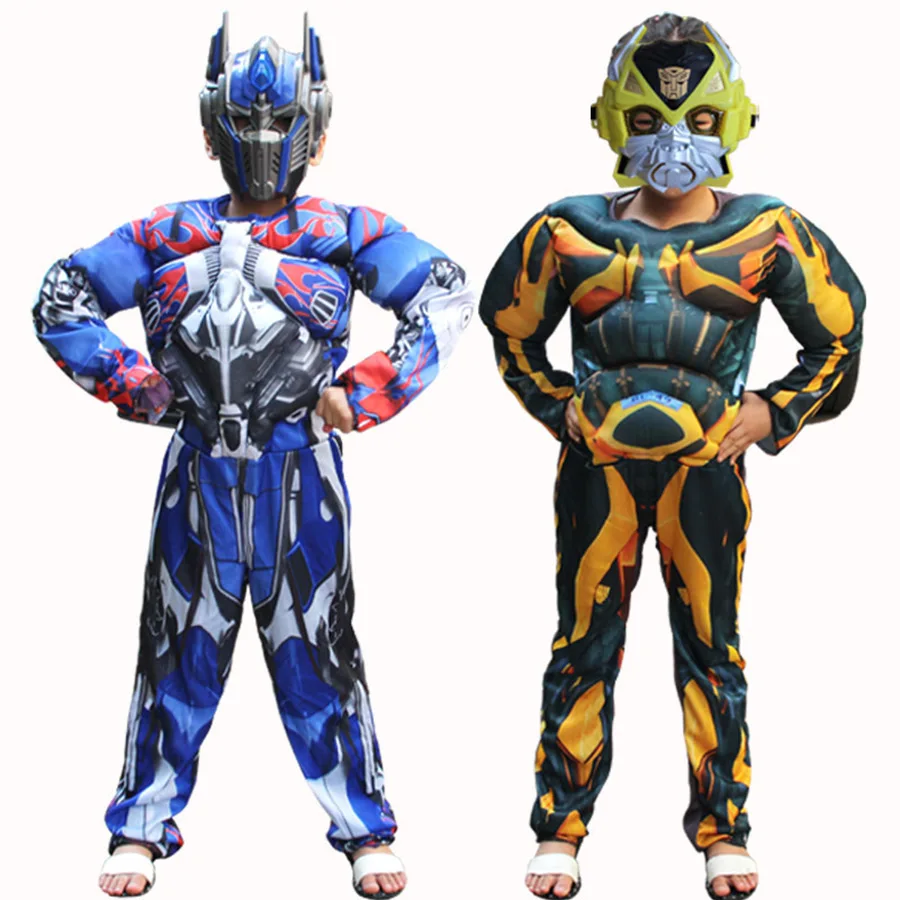 Deluxe Optimuus Pirme Bummlebee muscle cosplay costume children full body suits kids carnival Halloween costumes
Deluxe Optimuus Pirme Bummlebee muscle cosplay costume children full body suits kids carnival Halloween costumes
