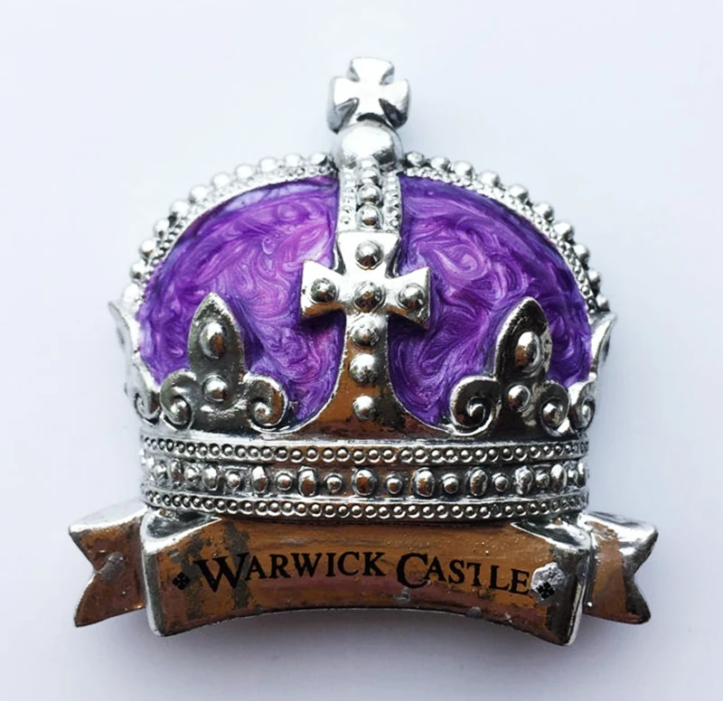 

Handmade Painted Crown Of Warwick Castle, UK 3D Fridge Magnets Tourism Souvenirs Refrigerator Magnetic Stickers Gift