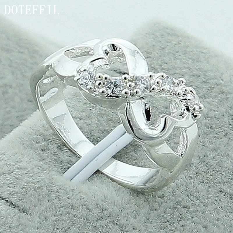 DOTEFFIL 925 Sterling Silver Double Heart Ring For Women Wedding Engagement Party Fashion Charm Jewelry
DOTEFFIL 925 Sterling Silver Double Heart Ring For Women Wedding Engagement Party Fashion Charm Jewelry