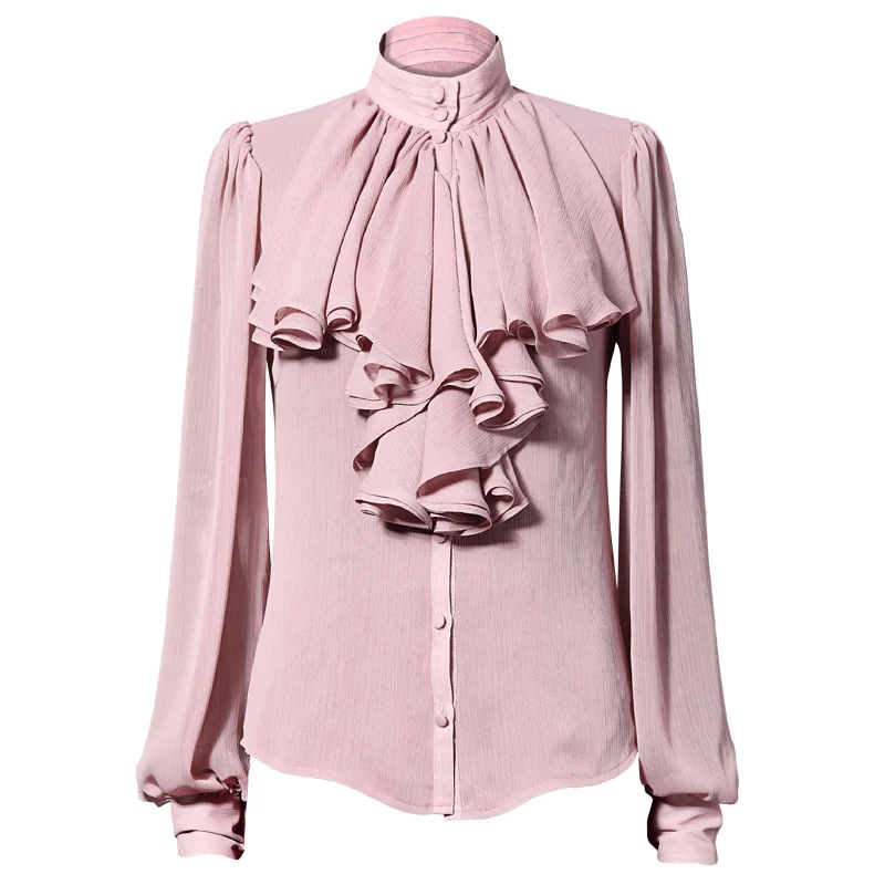 2020 Europen Spring High Quality Women Blouses Full Lantern Sleeve Vintage Office Ladies Black Pink Chiffon Shirts YJZ034
2020 Europen Spring High Quality Women Blouses Full Lantern Sleeve Vintage Office Ladies Black Pink Chiffon Shirts YJZ034