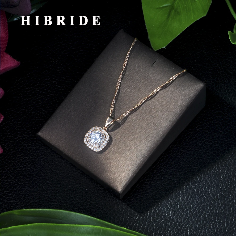 HIBRIDE Elegant Rose Gold Color Pendant Necklace With Crystal CZ Pave Water Drop Shape Jewelry For Women P09
HIBRIDE Elegant Rose Gold Color Pendant Necklace With Crystal CZ Pave Water Drop Shape Jewelry For Women P09