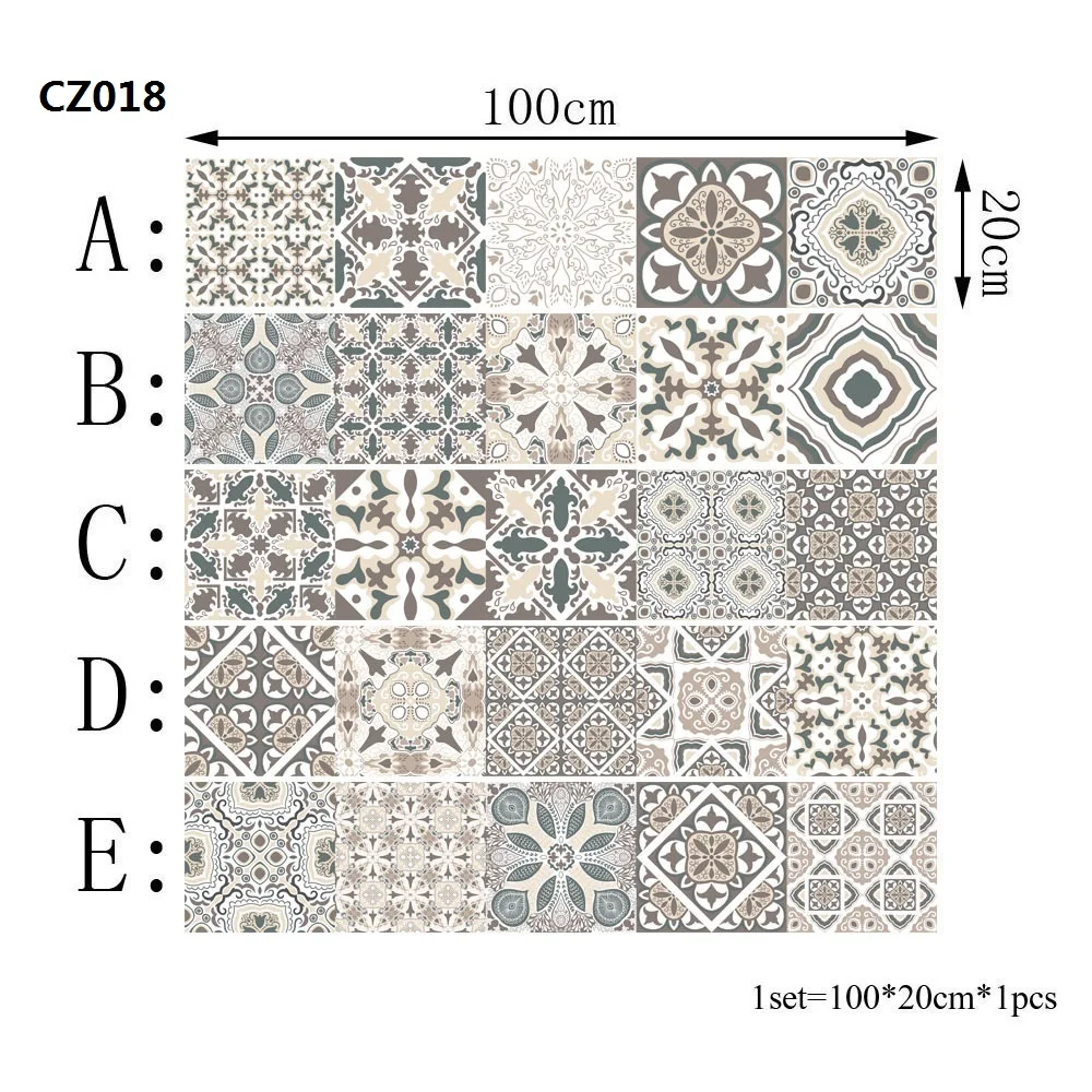 Morocco Style Tile Stickers For Kitchen Bathroom DIY Wall Decor Wallpaper Vinyl Art Home Decal 5PCS 20x20cm Livingroom Furniture
Morocco Style Tile Stickers For Kitchen Bathroom DIY Wall Decor Wallpaper Vinyl Art Home Decal 5PCS 20x20cm Livingroom Furniture