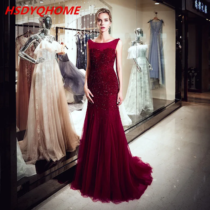 Burgundy Sexy Mermaid Evening Dresses Elegant Tassels Backless Evening Prom Party dress Long Gown
Burgundy Sexy Mermaid Evening Dresses Elegant Tassels Backless Evening Prom Party dress Long Gown