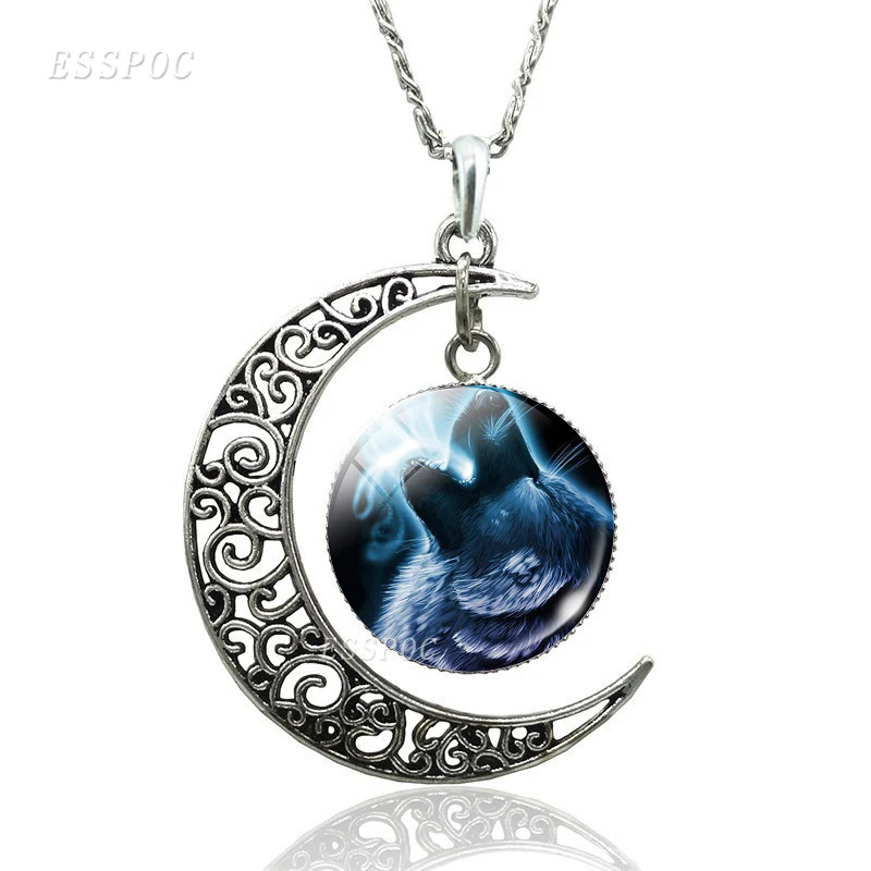 Full Moon Aggressive Wolf Pattern Crescent Moon Necklace Glass Cabochon Dome Jewelry Fashion Pendant Accessories Birthday Gift
Full Moon Aggressive Wolf Pattern Crescent Moon Necklace Glass Cabochon Dome Jewelry Fashion Pendant Accessories Birthday Gift