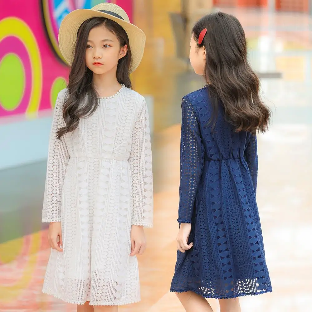 Little Girls Dress Long Sleeve White Lace Princess Dress 8 10 12 year Teenage Girl School Clothing
Little Girls Dress Long Sleeve White Lace Princess Dress 8 10 12 year Teenage Girl School Clothing