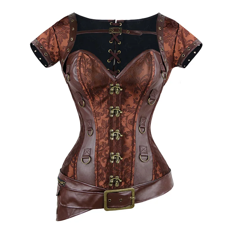 Wechery Women Vintage Steampunk Corset Sexy Push Up Retro Corselet Lace Up Bustiers Korset Leather Patchwork Buckle Gorset Top
Wechery Women Vintage Steampunk Corset Sexy Push Up Retro Corselet Lace Up Bustiers Korset Leather Patchwork Buckle Gorset Top