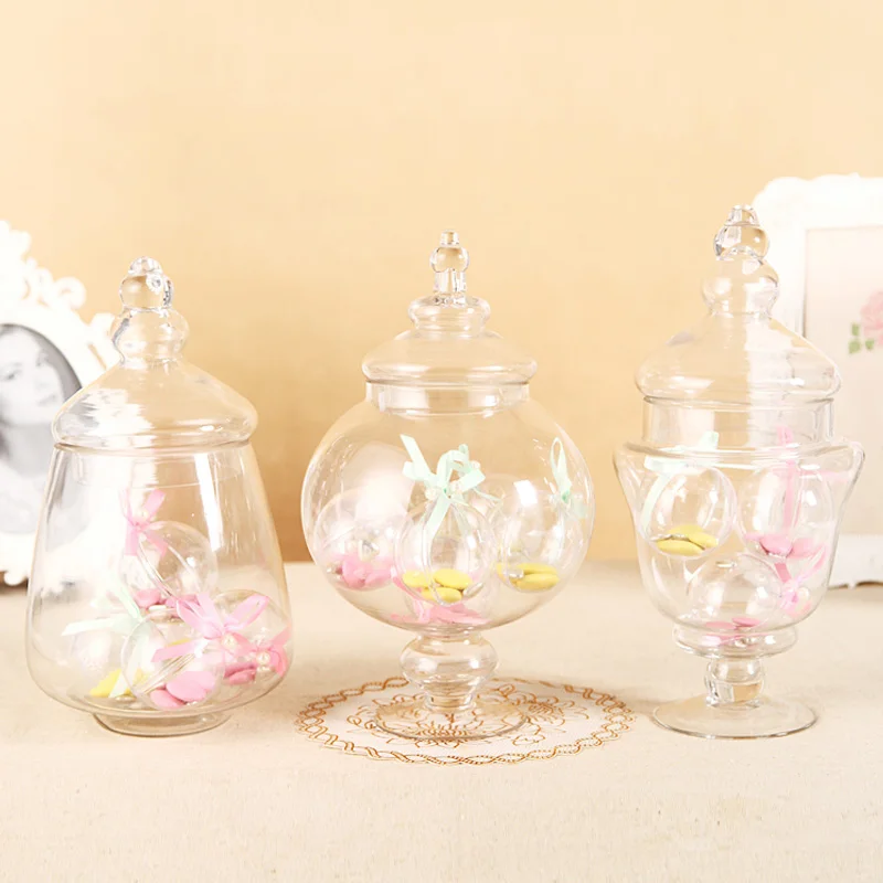 European style storage tank/ glass candy jar Suitable for home and wedding decoration furnishing articles glass decoration
European style storage tank/ glass candy jar Suitable for home and wedding decoration furnishing articles glass decoration