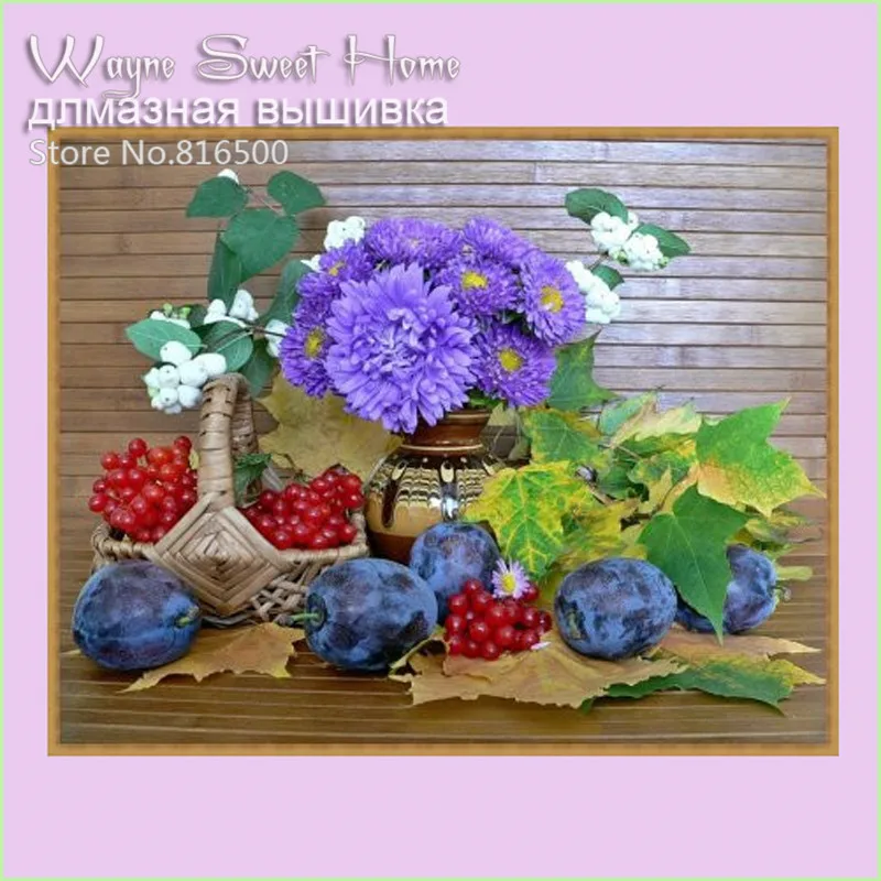 3D Diamonds Mosaic Diamond Embroidery Cross Stitch Purple Flower And Fruit Diamond Painting Rhinestones Handmade Wall Decoration
3D Diamonds Mosaic Diamond Embroidery Cross Stitch Purple Flower And Fruit Diamond Painting Rhinestones Handmade Wall Decoration