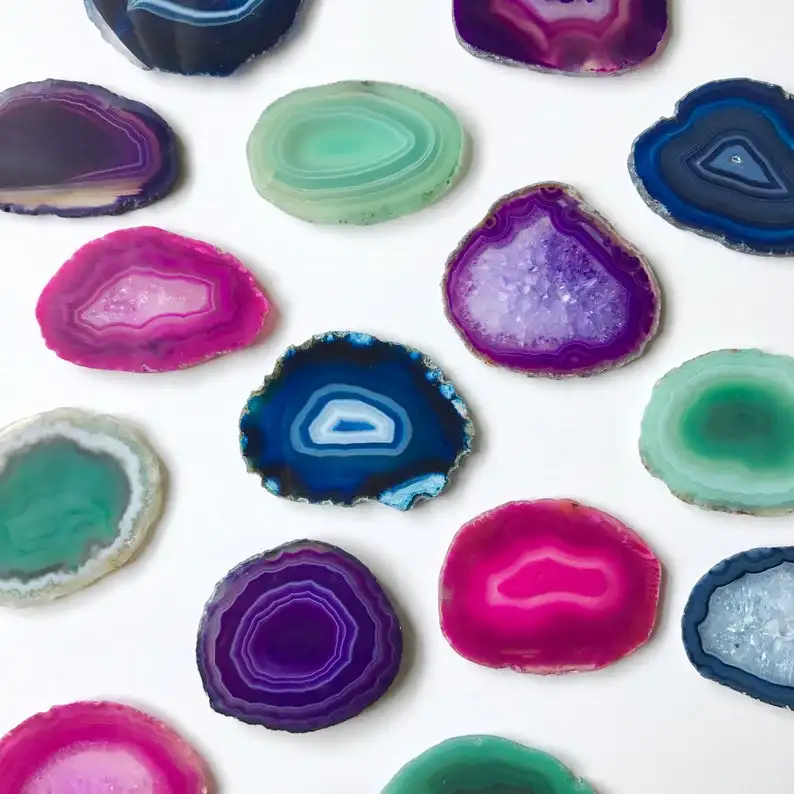 6pcs Agate Slices 2"-2.5" - Bulk Geode Place Cards slab freeform Craft Pieces for Sale Wholesale to the Public
6pcs Agate Slices 2"-2.5" - Bulk Geode Place Cards slab freeform Craft Pieces for Sale Wholesale to the Public