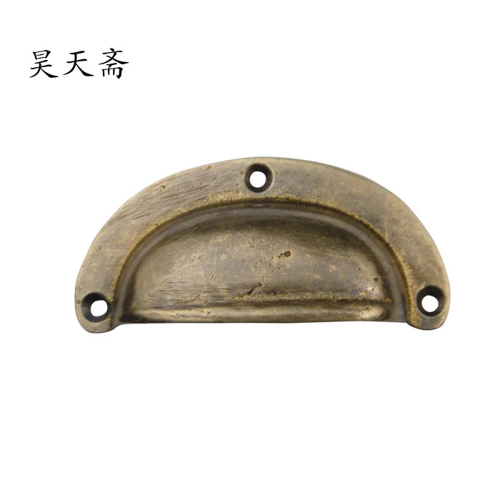 

[Haotian vegetarian] Chinese antique bronze buckle copper drawer handles HTD-175 tri-color hand bowl section