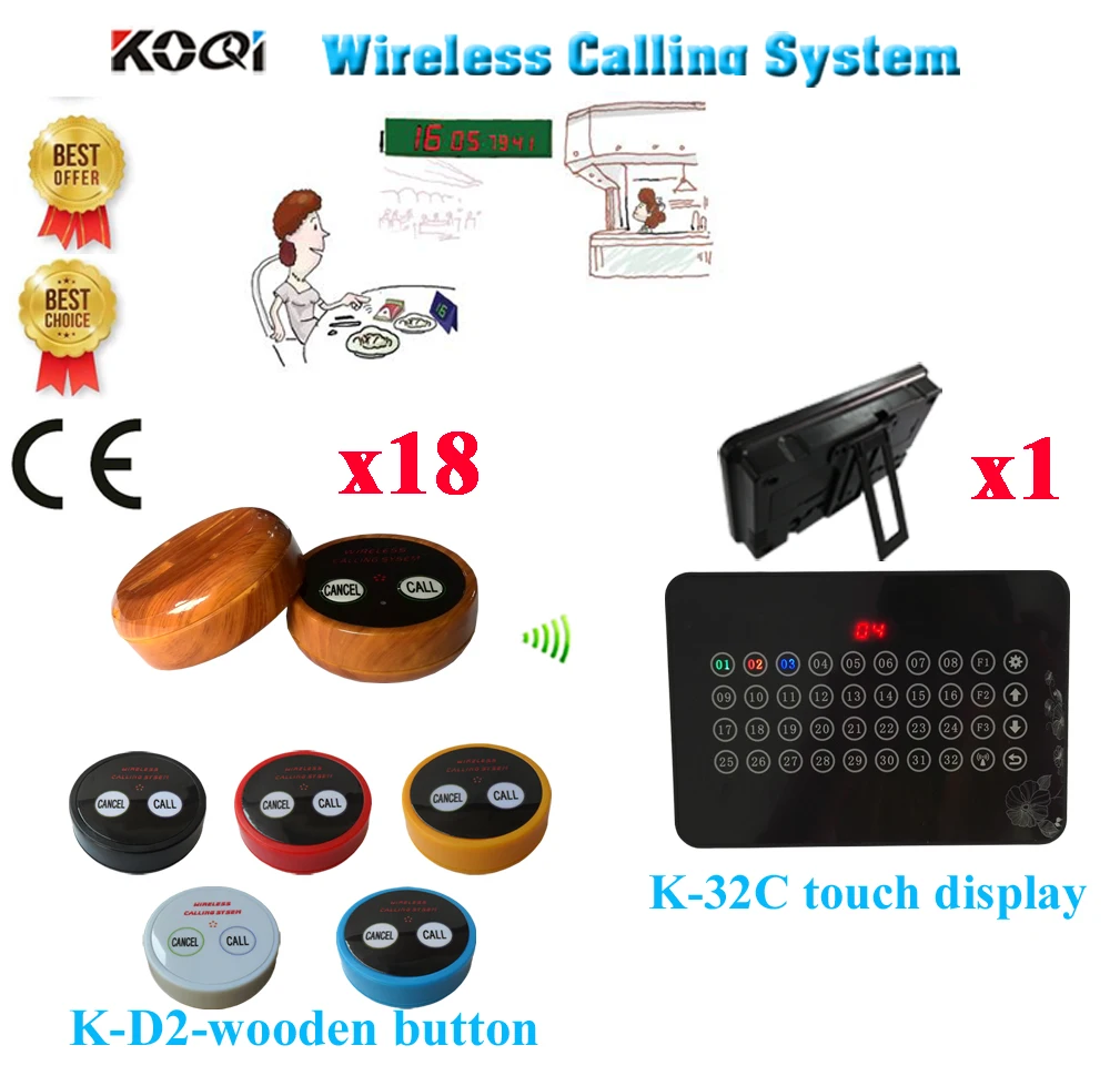 Wireless Restaurant Calling System Ycall Waiter Paging Service Table Bell Touch Display Receiver(1 display+18 call button)
Wireless Restaurant Calling System Ycall Waiter Paging Service Table Bell Touch Display Receiver(1 display+18 call button)