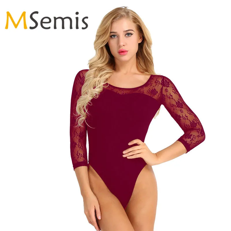 Women Ballet Leotard Bodysuit Adult Ballerina High Cut Leotard Soft Lace 3/4 Sleeve Stretch Camisole Gymnastics Ballet Dress
Women Ballet Leotard Bodysuit Adult Ballerina High Cut Leotard Soft Lace 3/4 Sleeve Stretch Camisole Gymnastics Ballet Dress
