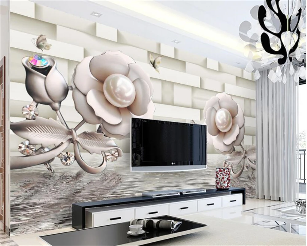 beibehang Classic stylish interior wall paper three-dimensional rose water reflection TV backdrop papel de parede 3d wallpaper
beibehang Classic stylish interior wall paper three-dimensional rose water reflection TV backdrop papel de parede 3d wallpaper
