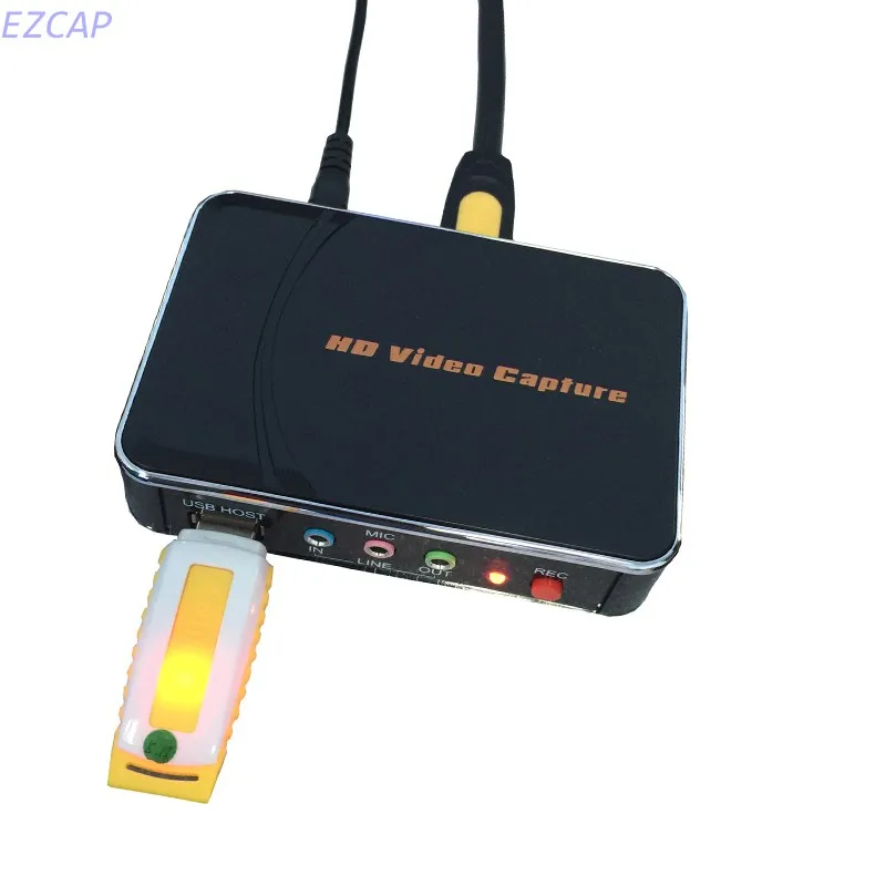Фото Коробка захвата видеоигр HD HDMI YPbPr записывающее устройство с одним нажатием на USB