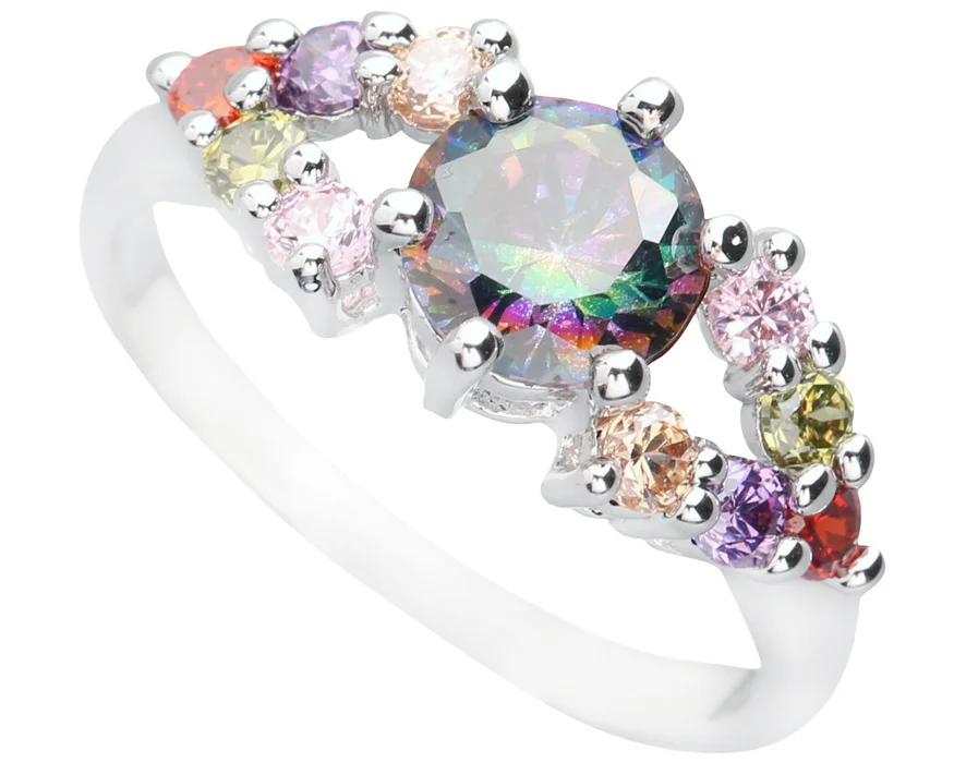 Divine Multi-Color Rainbow Stone 7*7mm Semi-precious Stone Silver Cool For Women Ring Q1214
Divine Multi-Color Rainbow Stone 7*7mm Semi-precious Stone Silver Cool For Women Ring Q1214