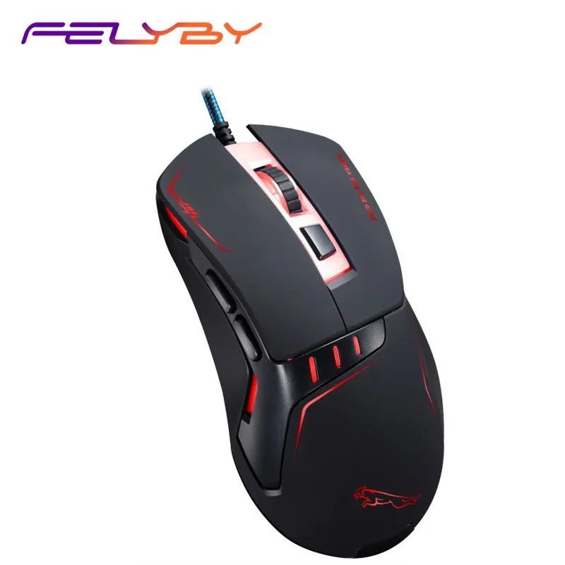 FELYBY V12 Проводная фотоэлектрическая 2400 точек/дюйм 6 кнопок usb Освещение ПК игровая