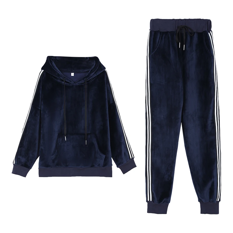 New Winter Fashion Suit Thickening Pleuche Casual Wear Two-Piece Clothing Set Women Velvet Soft Warm Outfit Hoodies Pants Suit
New Winter Fashion Suit Thickening Pleuche Casual Wear Two-Piece Clothing Set Women Velvet Soft Warm Outfit Hoodies Pants Suit