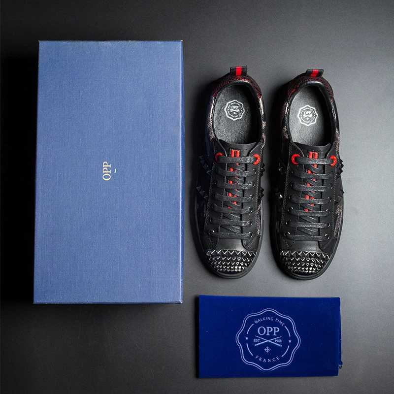 OPP Men's Shoes Hip Hop Metal Rivet Lace-up Shoes Leather Fashion Men's Casual Military Camouflage Punk Skateboard Shoes
OPP Men's Shoes Hip Hop Metal Rivet Lace-up Shoes Leather Fashion Men's Casual Military Camouflage Punk Skateboard Shoes