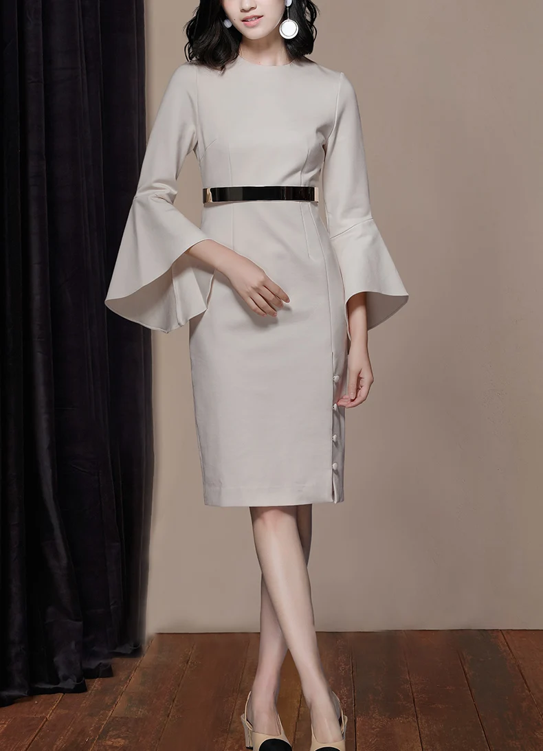See Orange Women Pencil Office Dress 2018 Spring Flare Sleeve Slim OL Work Party Dresses Gold Sashes Dress Vestidos SO3310
See Orange Women Pencil Office Dress 2018 Spring Flare Sleeve Slim OL Work Party Dresses Gold Sashes Dress Vestidos SO3310