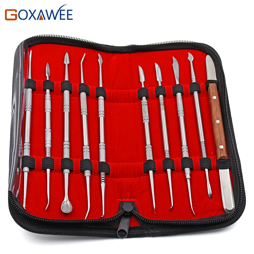 GOXAWEE 10pcs High Quality Dental Lab Equipment Wax Carving Tools Set Surgical Dentist Sculpture Knife Instruments Tool Kit
GOXAWEE 10pcs High Quality Dental Lab Equipment Wax Carving Tools Set Surgical Dentist Sculpture Knife Instruments Tool Kit