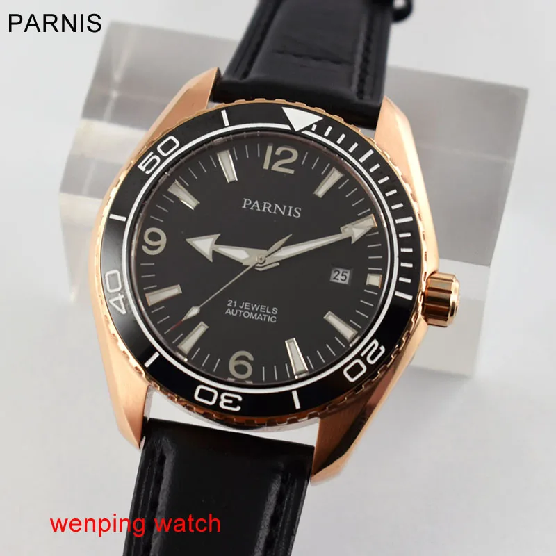 45mm Parnis black dial steel case Sapphire Glass Ceramic Bezel 21 jewels miyota Automatic mechanical movement men's watch
45mm Parnis black dial steel case Sapphire Glass Ceramic Bezel 21 jewels miyota Automatic mechanical movement men's watch