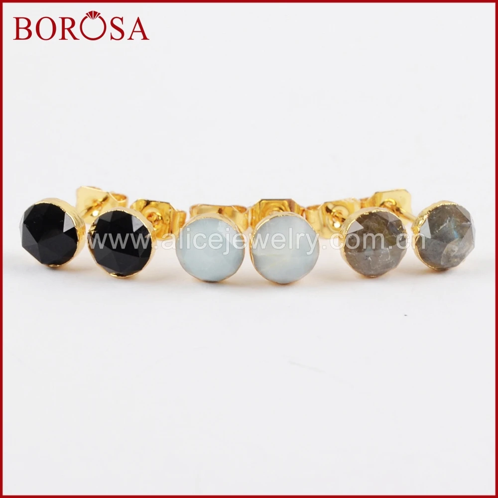BOROSA Druzy Natural Stone Stud Earrings for Women,6mm Round Gold Color Multi-kind Stone Faceted Drusy Stud Earrings G1299
BOROSA Druzy Natural Stone Stud Earrings for Women,6mm Round Gold Color Multi-kind Stone Faceted Drusy Stud Earrings G1299