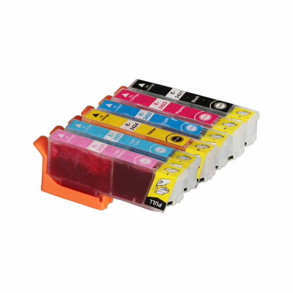 Картридж с полными чернилами 6 шт., T2421 T2422 T2423 T2424 T2425 T2426 для Epson XP750 XP850 XP950 с чипом
Картридж с полными чернилами 6 шт., T2421 T2422 T2423 T2424 T2425 T2426 для Epson XP750 XP850 XP950 с чипом