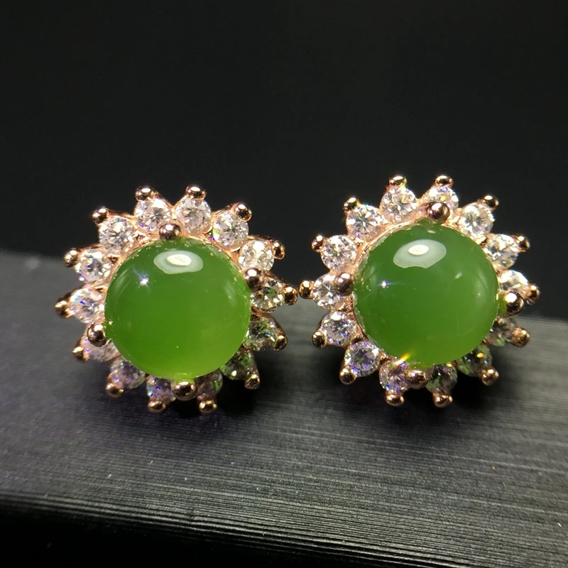 Almei Green Jasper Gemstone Wedding Stud Earrings for Women, Rose Gold Anniversary Earrings for Women 20% FR159
Almei Green Jasper Gemstone Wedding Stud Earrings for Women, Rose Gold Anniversary Earrings for Women 20% FR159
