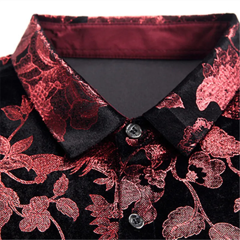 Korean Style Casual Plus Size Floral Print Men Long Sleeve Shirts Good Quality Slim Fit Spring Red Blouse 2019
Korean Style Casual Plus Size Floral Print Men Long Sleeve Shirts Good Quality Slim Fit Spring Red Blouse 2019