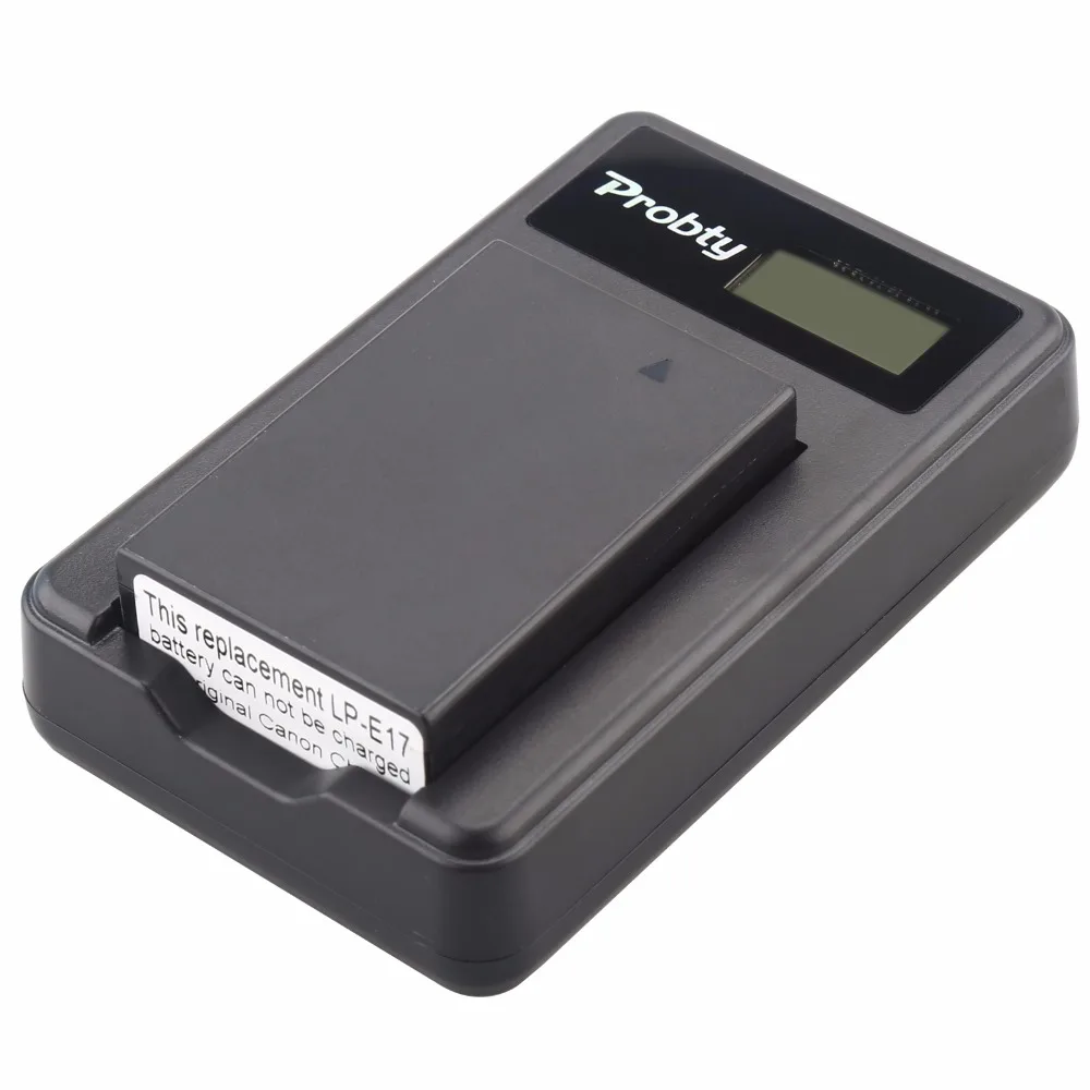 

Probty LP-E17 LP E17 Battery + USB LCD Charger for Canon EOS M3 M5 M6 Rebel T6i T6s T7i 750D 760D 8000D 77D Kiss X8i Camera